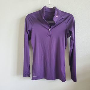 NIKEPRO dri fit purple logo zip up